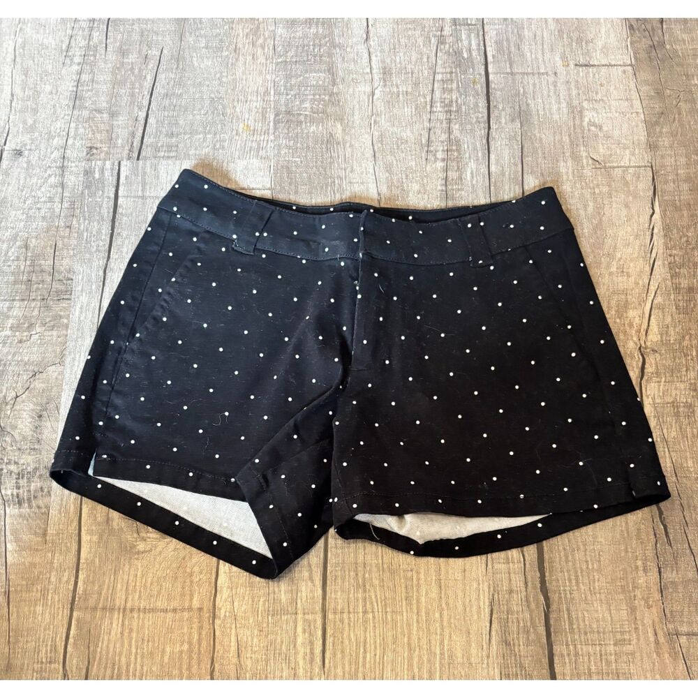 New York & Company Women’s Black Polka‎ Dot Shorts Size 0 Casual Summer